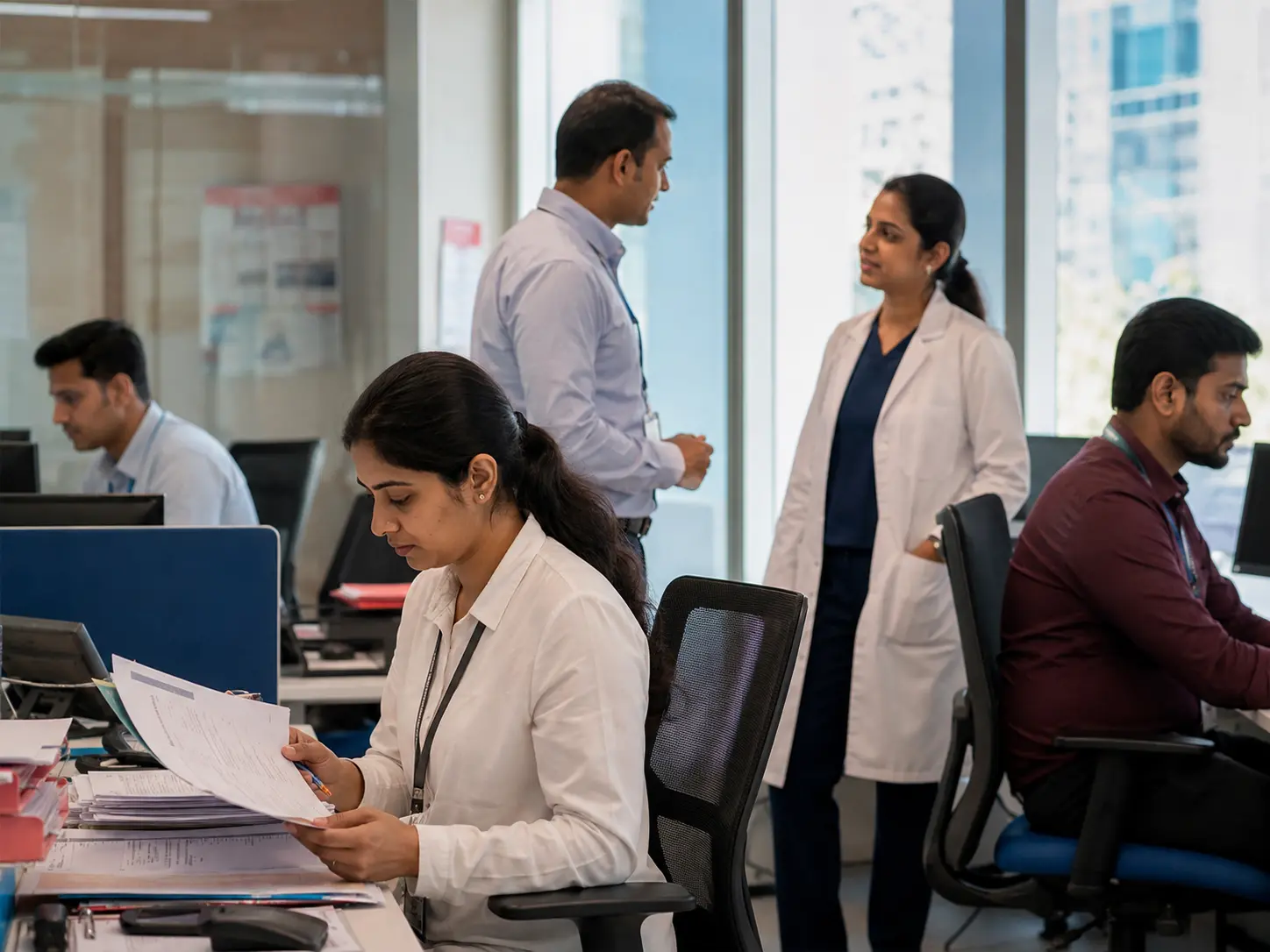 Indian hospital claims and finance teams working together